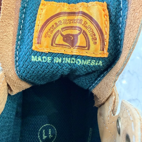 NWT Texas Steer Steel Toe Tan Leather Men's Work Boots Size 11 - Picture 9 of 10